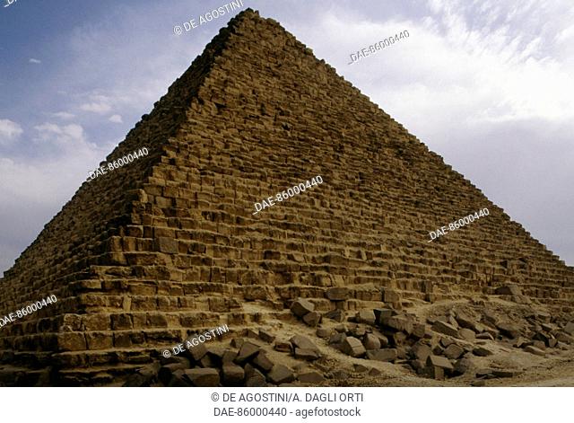 The Pyramid of Menkaure, Giza Necropolis (UNESCO World Heritage List, 1979). Egyptian Civilisation, Old Kingdom, Dynasty IV