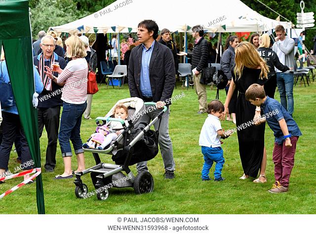 Wales football manager Chris Coleman and his wife Charlotte Jackson open the Holy Trinity Newtown Church Fete with their family in Soberton Heath in Hampshire