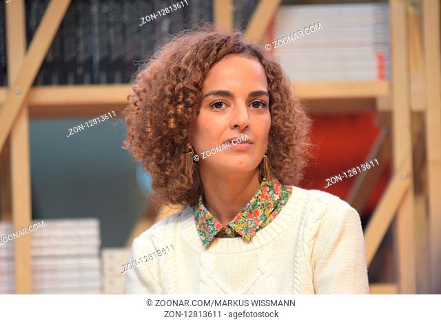 Frankfurt, Germany. 11th Oct, 2017. Leila Slimani (* 1981), french-moroccan writer and journalist, at the INCIPIT! panel at Frankfurt Bookfair / Buchmesse...