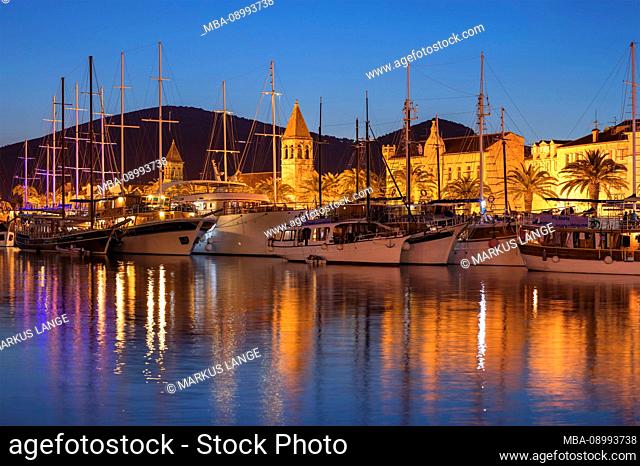 Old town and harbor of Trogir, UNESCO World Heritage Site, Dalmatia, Croatia