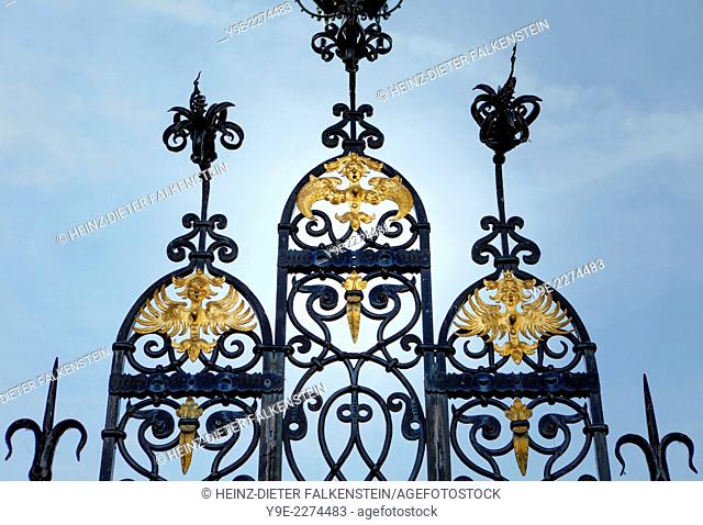 Entrance portal to Schloss Bueckeburg Palace, Bueckeburg, Lower Saxony, Germany, Europe