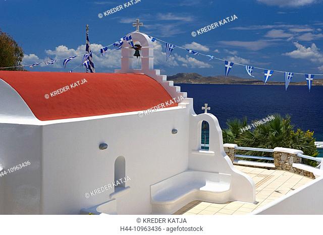 Greece, Europe, Cyclades, island, isle, islands, Greek, outside, Mediterranean Sea, chapel, church, architecture, building, building, construction, religion