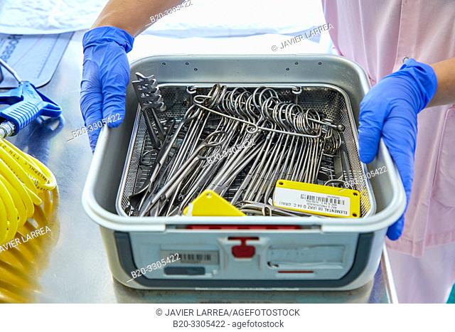 Surgical material, Sterilization, Autoclave Cleaning, Hospital Donostia, San Sebastian, Gipuzkoa, Basque Country, Spain