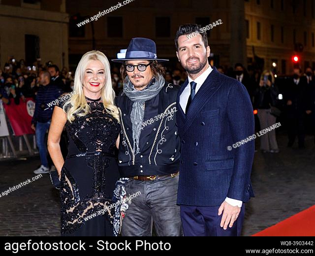 Rome, Italy - October 17, 2021: Red carpet of Johnny Depp's master class for the Rome Film Festival at the Auditorium della Conciliazione