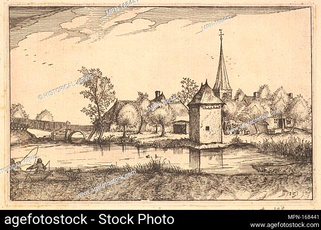 Pond and a Village from Regiunculae et Villae Aliquot Ducatus Brabantiae. Artist: Claes Jansz. Visscher (Dutch, Amsterdam 1586-1652 Amsterdam); Artist: After...