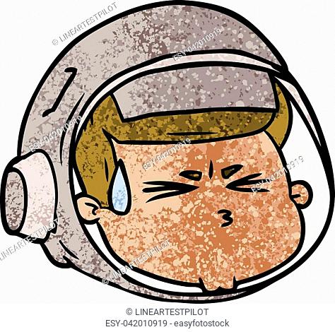 cartoon stressed astronaut face, Stock Vector, Vector And Low Budget  Royalty Free Image. Pic. ESY-042010919 | agefotostock