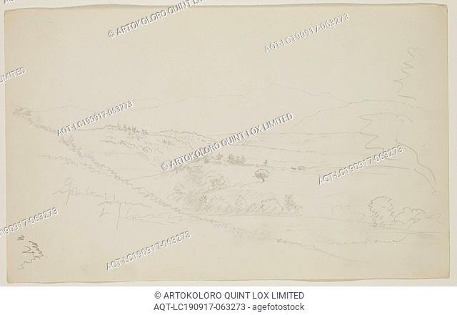 Thomas Cole, American, 1801-1848, View of the Catskill Mountains, 19th century, graphite pencil on off-white wove paper, Sheet: 6 1/4 × 10 1/8 inches (15