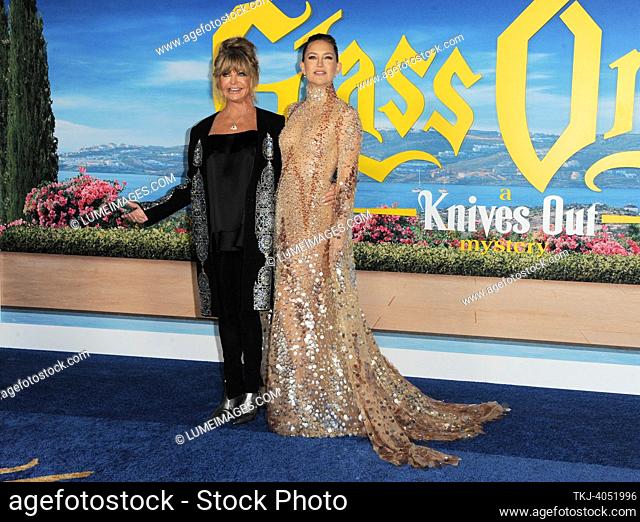 Kate Hudson and Goldie Hawn at the US premiere of Netflix's 'Glass Onion: A Knives Out Mystery' held at the Academy Museum of Motion Pictures in Los Angeles