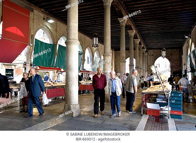 Fish Market Hall, Rialto Markets, Venice, Venezia, Italy, Europe