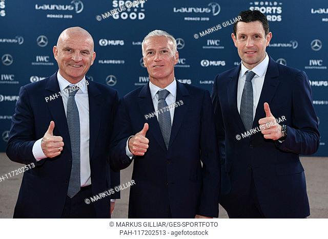 coach team of the french national team. left to right Dider Deschamps, Franck Raviot, Guy Stephanon. GES / Sports General / Laureus World Sports Awards 2019, 18