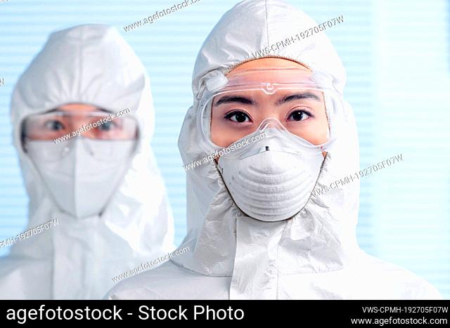 The medical team to wear protective clothing
