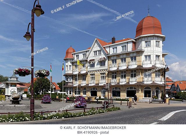 Belle Vue Hotel, historic building from the Belle Époque, seaside resort of De Haan, Belgian Coast, West Flanders, Belgium