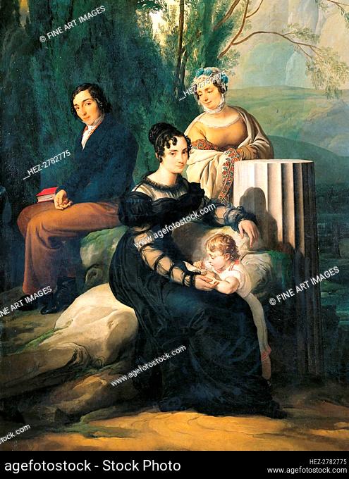 Portrait of the Borri Stampa Family, 1822. Creator: Hayez, Francesco (1791-1882)