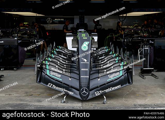 Mercedes-AMG F1 W14 E Performance front wings, F1 Grand Prix of Brazil at Autodromo Jose Carlos Pace on November 2, 2023 in Sao Paulo, Brazil