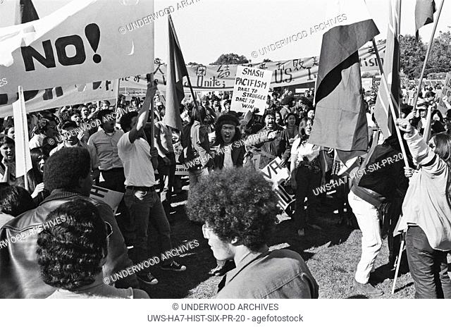 San Francisco, California:  1971 An anti Vietnam War gathering in Golden Gate Park