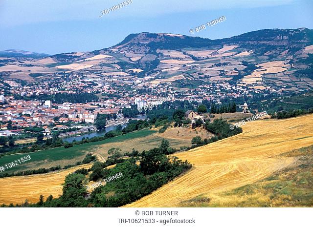 Millau France Languedoc-Roussillon Overview Of River Tarn And Town