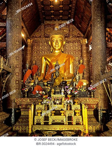 Buddha statue in Wat Xieng Tong or Vat Xienthong, Thong