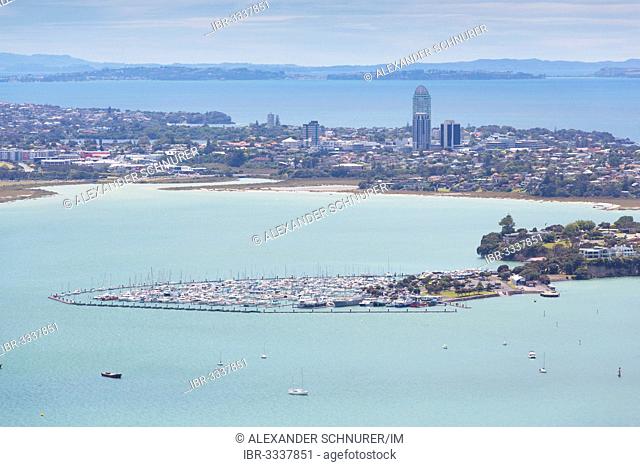 View from Skytower over Shoal Bay and Hauraki