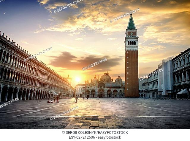 San Marco square after dawn. Venice, Italy