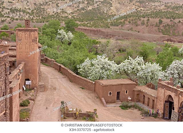 Palace of Glaoui or Telouet Kasbah, on the outskirts of the village of Telouet, Ouarzazate Province, region of Draa-Tafilalet, Morocco, North West Africa