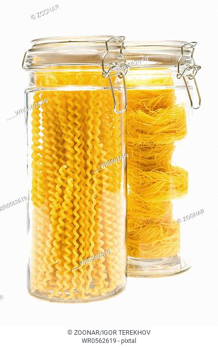 pasta in glass jar