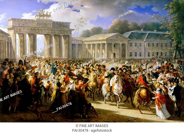 Entry of Napoleon into Berlin, 27 October 1806 by Meynier, Charles (1768-1832)/Oil on canvas/Neoclassicism/1809-1810/France/Musée de l'Histoire de France