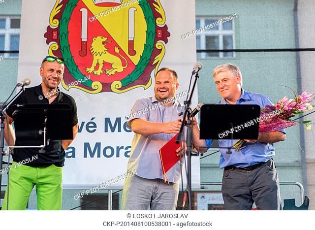 Around thousand people welcomed Czech climber Radek Jaros in his hometown Nove Mesto na Morave, Czech Republic, August 10, 2014