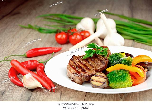 Delicious grilled beef steakes