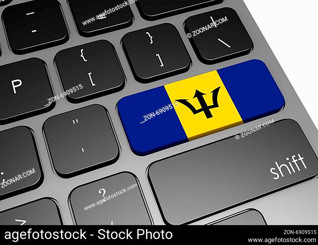 Barbados keyboard image with hi-res rendered artwork that could be used for any graphic design