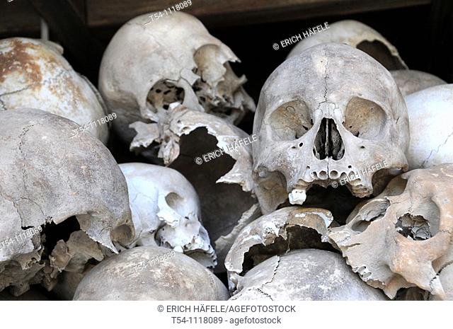 Skulls at Killing Fields, Choung Ek