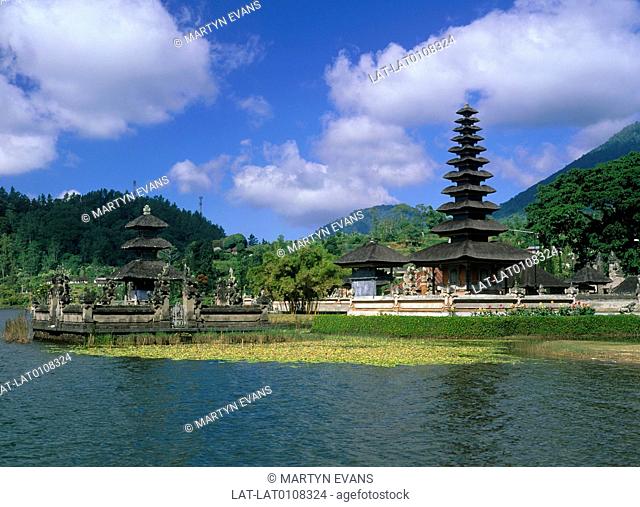 Bali is the westernmost of the Lesser Sunda Islands, lying between Java and Lombok. It is home to Lake Bratan which contains the Puru Ulu Danau temple tower on...