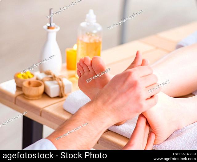 The foot massage in medical spa