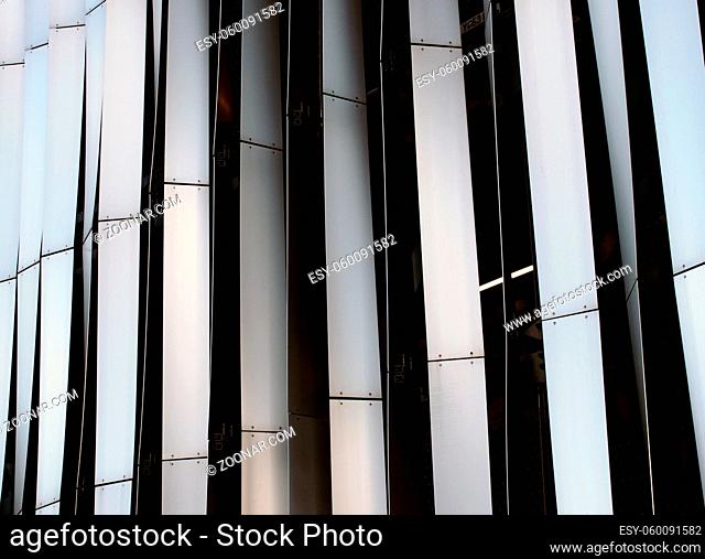 modern stylish steel vertical curved panels in vertical pattern exterior cladding DIGITAL CAMERA