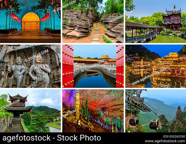 Collage of China images (my photos) - travel and architecture background