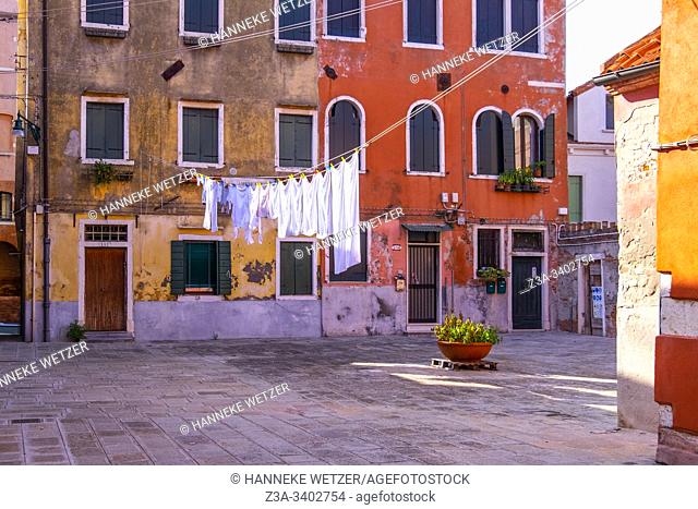 Drying laundy in the streets of Venica, Italy