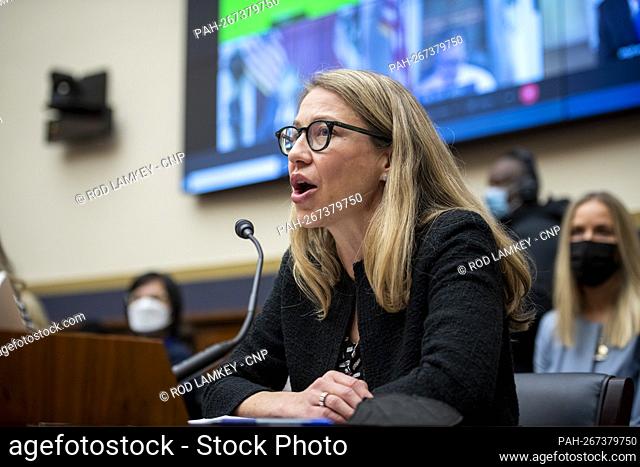 Alesia Jeanne Haas, CEO, Coinbase Inc. and CFO, Coinbase Global Inc., appears during a House Committee on Financial Services hearing €œDigital Assets and the...