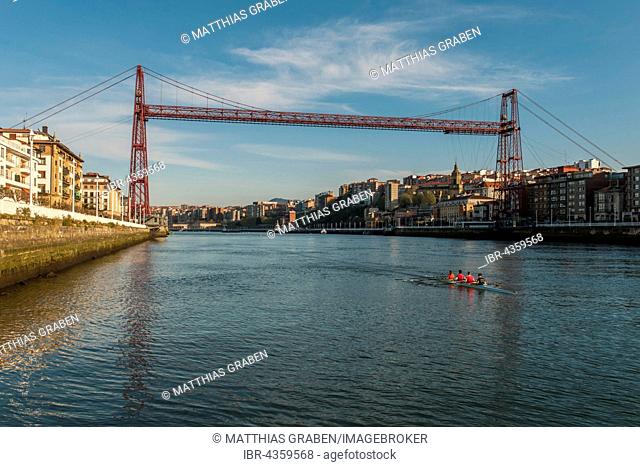 The Bizkaia Bridge, also Puente Colgante or Hanging Bridge, opened in 1893, UNESCO World Heritage Site Bilbao, Portugalete, Basque Country, Spain, Europe