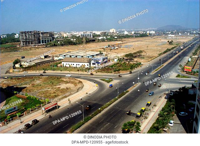 Four way road at Bandra Kurla complex in Bombay Mumbai; Maharashtra; India