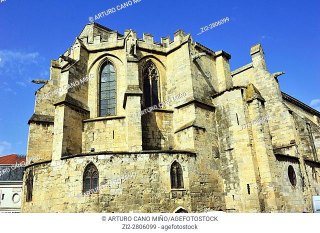 The former church of Notre Dame de Lamourguier of Benedictine monastery, XIIIth century. Narbonne city, Aude department, Occitanie region, France