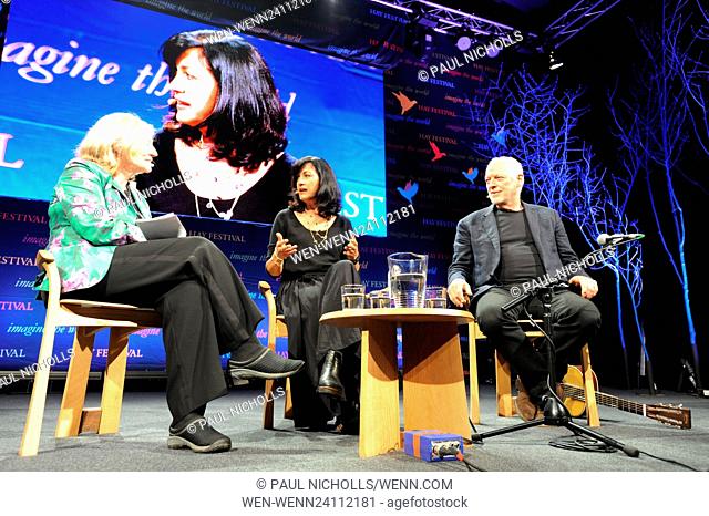 David Gilmour being interviewed at the Hay Festival, Hay-On-Wye, Powys, Wales Featuring: David Gilmour Where: Hay-On-Wye, Wales