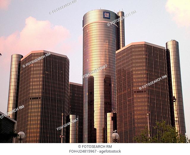 Detroit, MI, Michigan, Downtown, skyline, General Motors Headquarters, Renaissance Center