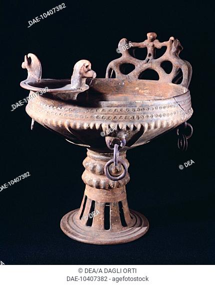 Vase, from Narce (Lazio). Etruscan Civilization, 7th Century BC.  Rome, Museo Nazionale Etrusco Di Villa Giulia (Villa Giulia National Museum