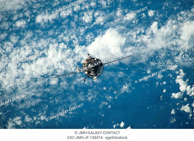 An unpiloted ISS Progress resupply vehicle approaches the International Space Station, carrying 2.8 tons of food, fuel and supplies for the Expedition 38 crew...
