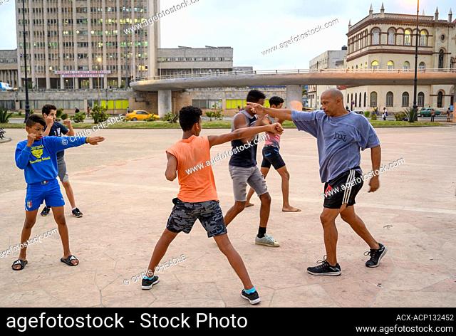 Martial arts training, Parque Antonio Maceo, Havana, Cuba