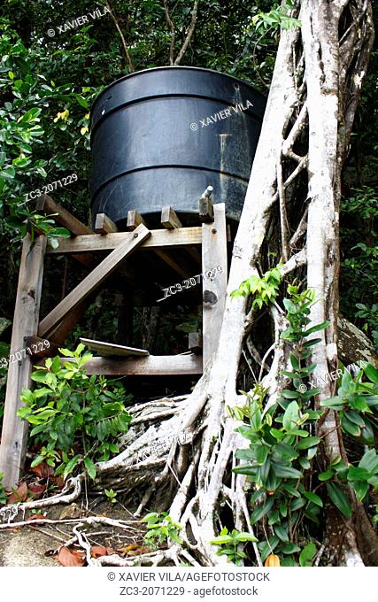 Rainwater in the forest for domestic use, Island Pulau Perhentian Kecil, D'Lagoon, Terengganu, Malaysia