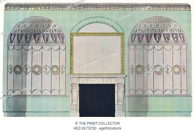 'Chimney-piece planked by alcoves; interior composition', c18th century. Artist: James Wyatt