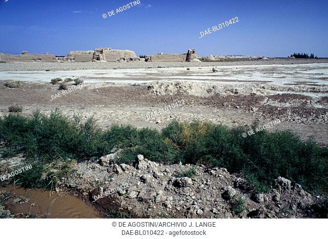 Ruins of the caravanserai at Tepe Hissar, Damghan, Iran