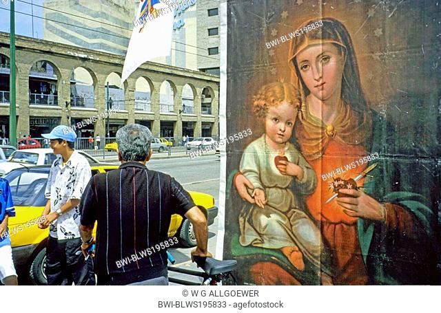 picture of the Virgin Mary at street corner, Mexico, Jalisco, Guadalajara