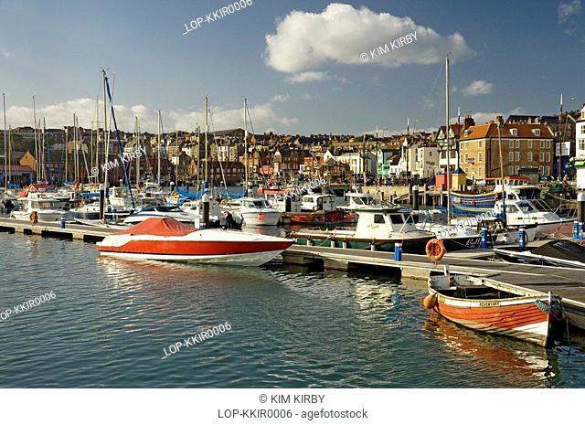 England, North Yorkshire, Scarborough, Boats in Scarborough Inner Harbour