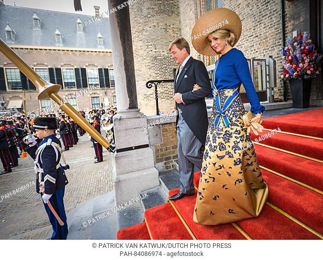 King Willem-Alexander and Queen Maxima leave the Ridderzaal after the opening of the parliamentary year at Prinsjesdag in The Hague, The Nether lands
